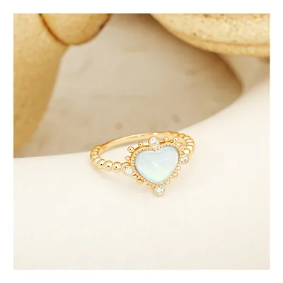 Bulk in Stock S925 Aurora Opal White Zirconium Ring