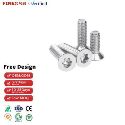 Surface Treatment Plain M3.5*100mm Stainless Steel Phillips Flat Head Machine Screw Metric Standard Thread
