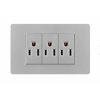 118 Modern Switch and Socket Triple Pole Socket New Design PC Plastic High Standard Triple 3 Pole Socket