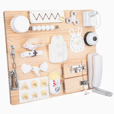 High Quality Montessori Early Educational DIY Handmade Wooden Toys Busy Board for Toddlers Montesorri Educational Toys
