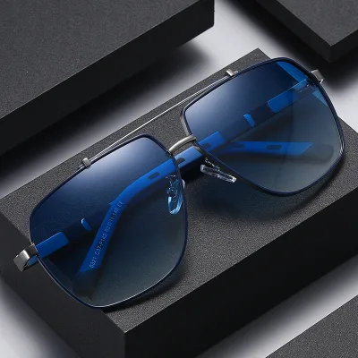 Wholesale Trendy Luxury Aviation Double Bridge Polarized UV400 Metal Sunglasses for Men Wholesale Eyewear Suppliers