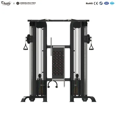 Pin Loaded Steel Cable Crossover Dual Pulley Machine Selectorized Commercial Functional Gym Trainer 2x80kg China Factory CE