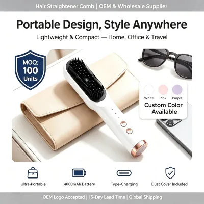 Dual-Purpose Electric Hair Straightening and Curling Comb Hair Care Straightener for Household or Dormitory Use
