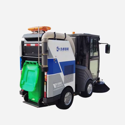 Perkins 403D-11 Engine 18.4KW Power Dustbin Cleaning Truck Park Snow Sweeper 18000m2/h Sweeping Motor 1400KG Kerb Mass