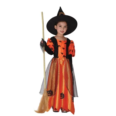 Halloween Party Costume Witch Fantasy Dress Costume Cosplay Halloween Lovely Pumpkin Witch Girl Costume