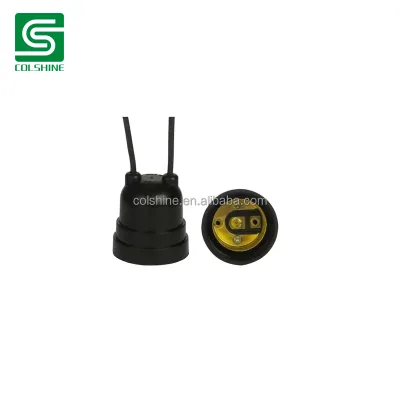 Waterproof E27 Lamp Holder Black Socket Durable Plastic Light Socket for South American Kitchens Bathrooms