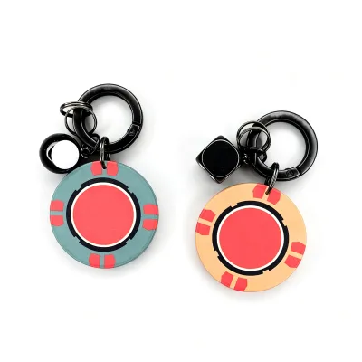 Custom Logo Poker Chip Keychain Printed Cartoon Casino Chip Key Ring Promotional Souvenir Gift Key Chain