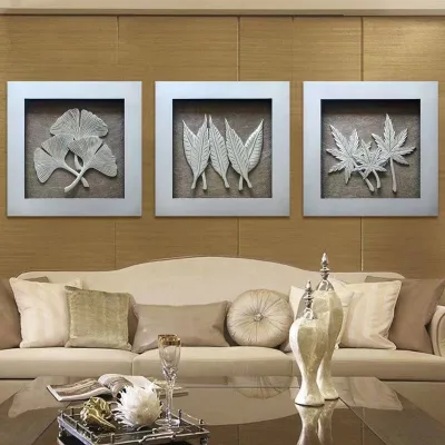 3D Three-dimensional Relief Wall Art Painting Light Luxury Triple Sofa Background Wall Physical Painting