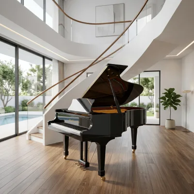 Grand Piano Under Stairs
