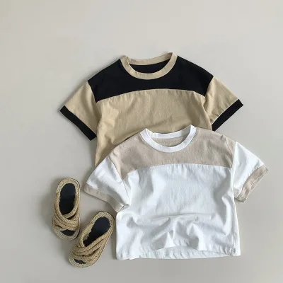 New Fashion Summer Baby Tshirts Patchwork Tops Short Sleeve t Shirt for Baby