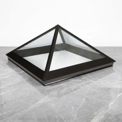 Triangular Automatic Vertical Pyramid Skylight with Modern Design Windproof/Soundproof Function Aluminum Alloy Frame for Roof