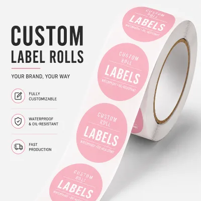 HD Printing Acrylic Sticker Waterproof Eco-friendly UV Resistant Writable Custom Business Logo Labels Gift Packaging Masking