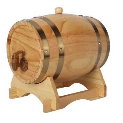 Premium 1.5L 3L 5L 10L Oak Aging Barrel for Whiskey Wine Handcrafted Food Grade Leak-Proof OEM ODM Wood Dispenser with Stand