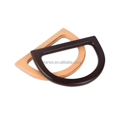 Factory D Shape Ring Wood Handle Wood Bags Handles for Handbag Woven Bag Handle Straps