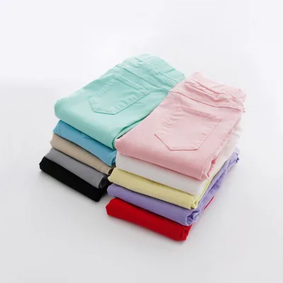 Spring Autumn Kids Girls Cotton Candy Tight Leggings Pant Children Colorful Jean Style Leggings