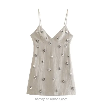 Elegant Dress with Rhinestones
