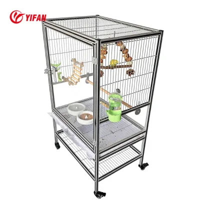 Courtyard Aluminum Profile Parrot House Adopting Wear Resistant Acrylic Structure for Long Term Parrot Raising Work