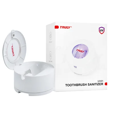 Truly Plastic UVC Toothbrush Sanitizer Wall Mounted Rechargeable Sterilizer with Drying Function for Bathroom