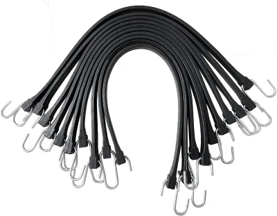 Heavy Duty 21'' Adjustable Natural Rubber Tarp Straps  with 150% Max Stretch