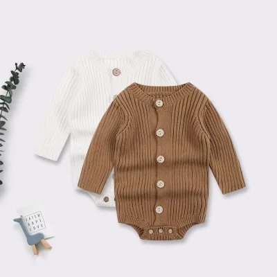 Children's Clothes Baby's Knitted Sweater Wrap Fart Onesie Spring and Autumn Triangle Clothing Baby Romper