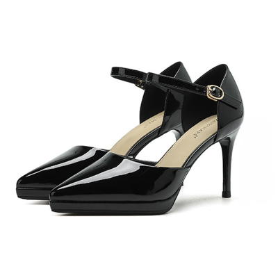 Custom High Heels for Women Elegant Stiletto Sandals Closed Toe High Top Patent Lace Upper Height Increasing for Bride Ladies