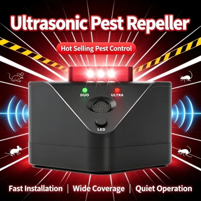 Smart Frequency Conversion Ultrasonic Rodent Repeller, Plug-in 360° Pest Repellent Indoor Mouse Rat Insect Repeller for Home
