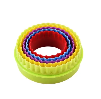 Customized Color Round Mousse Mold 6piece Plastic Cupcake Round Cookie Cutter