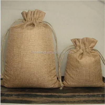 Burlap Drawstring Sack Bag ,Linen Drawstring Gift Hessian Bag