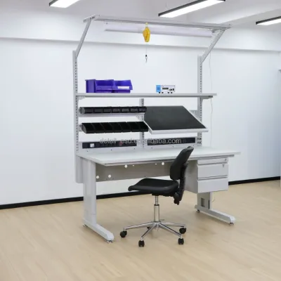 Detall I Electronics Inspection Bench Workstation LED Backlight Panel ESD Safe Tabletop Quality Control Station