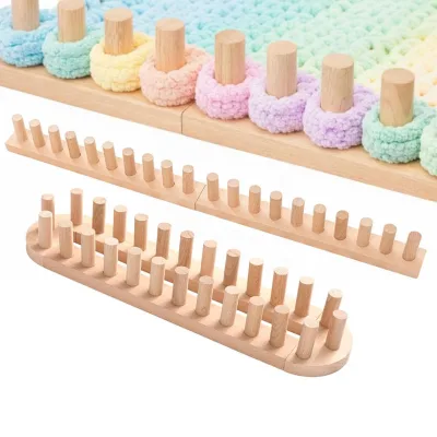 Wooden DIY Knitting Loom Weaving Board for Scarf Blanket Hand Knitting Tools Craft Kit for Home School Beginners Gift