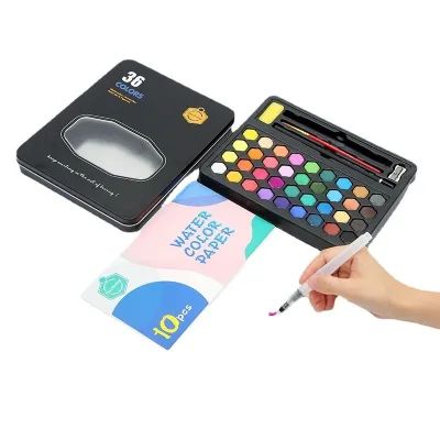 Keep Smiling 36colors Luxury Watercolor Paints Set Solid Watercolor Set with Storage Bag for Children's Paintings and Artists
