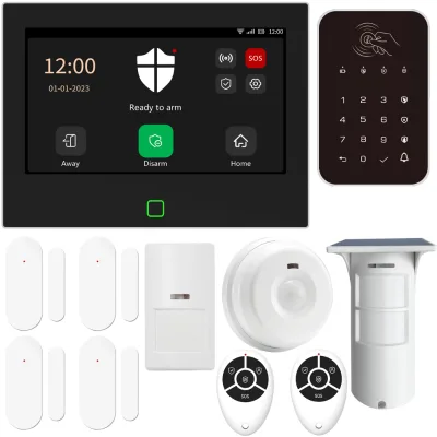 APP Remote Control Alarm Panel Switchable 9 Languages Wireless Home Security WIFI GSM Alarm System RFID Card Arm Disarm