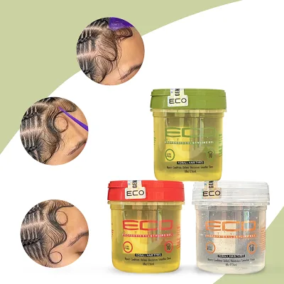 Wholesale Private Label Argan/Coconut/Olive Oil/Black Castor produto de cabelo eco gel ECO Extreme Hold Curly Hair Styling Gel