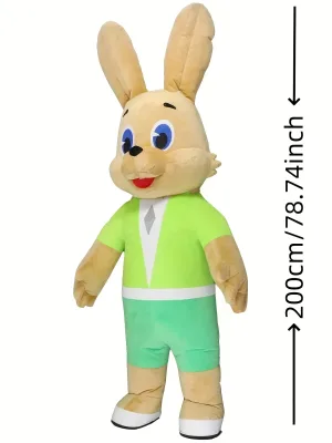 Inflatable Green Rabbit Mascot Costume for Advertising Events, Adult Mascot Costume, Cartoon Animal Halloween Suit, Inflatable