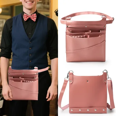 PU Leather Professional Hair Styling Tools Organizer Barber Waist Holder Bag Scissor Clip Comb Pouch Functional Bag for Barber