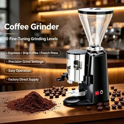 Commercial Professional Italian Stainless Steel Electric Coffee Grinder with Motor High Quality Food Processing 900N
