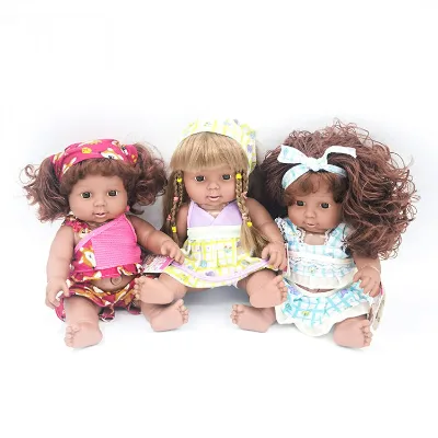 Wholesale Kids 30cm Black American Doll with Afro Hair,6 Ic Sound