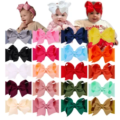 Large Jojo Bow Headbands for Newborn Infant Toddler Soft Turban Hairbands Baby Girls Hair Bows Elastic Band Accessories