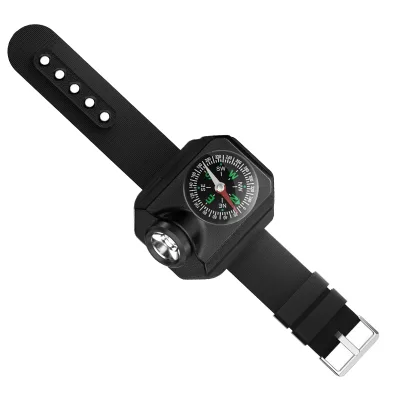 Portable Rechargeable Waterproof Pocket Mens' Sports Flashlight Led Watch Tactical Compass Outdoor Running Hiking Camping Gift