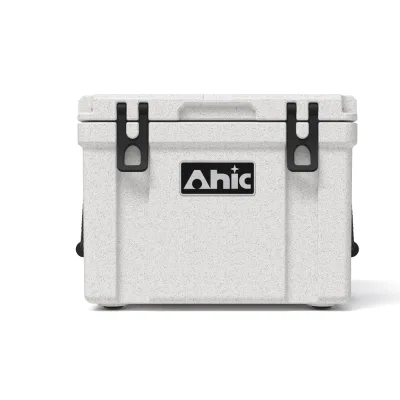Insulated 25L Fishing Cooler for Outdoor Camping Popular Marble White Color Ice Box Friendly Features  Rotomolding Hard Cooler