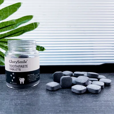 Private Label Travel Friendly & Mouthwash Bamboo Charcoal Toothpaste Tablets Without Fluoride