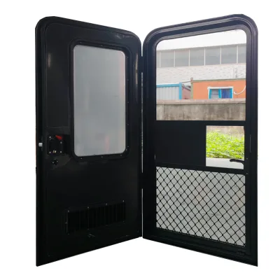 RV Body Part Supply 620x1200mm Black Camper Door with Air Vent for Caravan Truck Trailer Pick-up Trailer Entry Door Replacement