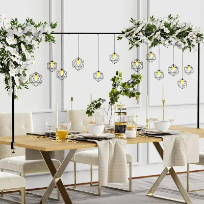 Wedding, Holiday, Party Decoration, Dining Table, Desktop Stand, Gold Metal Balloon Arch Stand, Adjustable Table Pole Stand