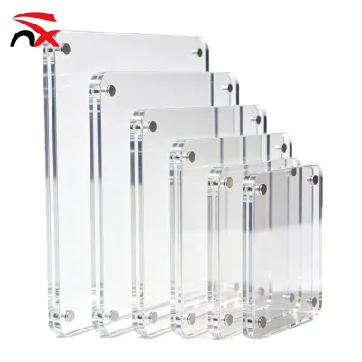 Different Size Acrylic Photo Frame Picture Holder Waterproof Storage Box Square Magnet Photo Frame for Promotional Gift