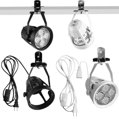 Easily Clip Connectable E27 Track Spot Light Led Fixture Par30 Bulb Adjustable Clamp Lamp Holder