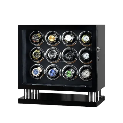 Luxury Handmade Watch Winder New 12-TPD Mode LCD Touch Screen LED Light New Motor Watch Parts Luxury Handmade Watch Winder New