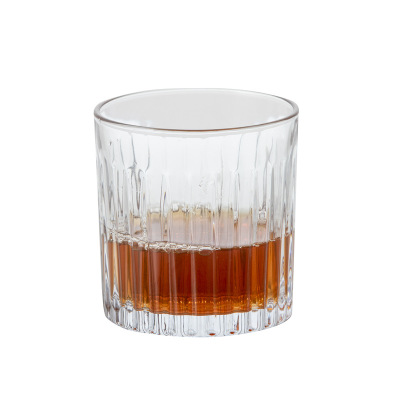 320mL Old Fashion Stripe Tumblers Cup Ribbed Bourbon Whisky Glass