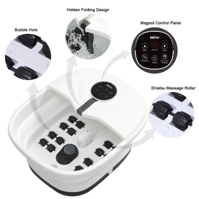 Factory Dirrect Supplier OEM Service Electric Heating Portable Home Use Heated Foot Bath with Bubble Massage