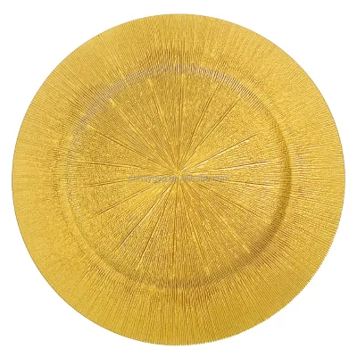 Wholesale Custom Electroplating PP Divergent Design Charger Plate for Western Restaurant Hotel Banquet Decoration Dishes Plates