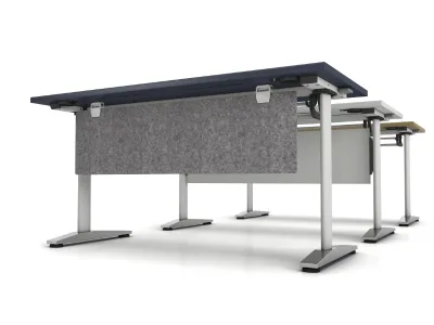 Folding Office Table with Wheels Stackable Foldable Portable Gliding Seat Training Study Work Office Desk Furniture